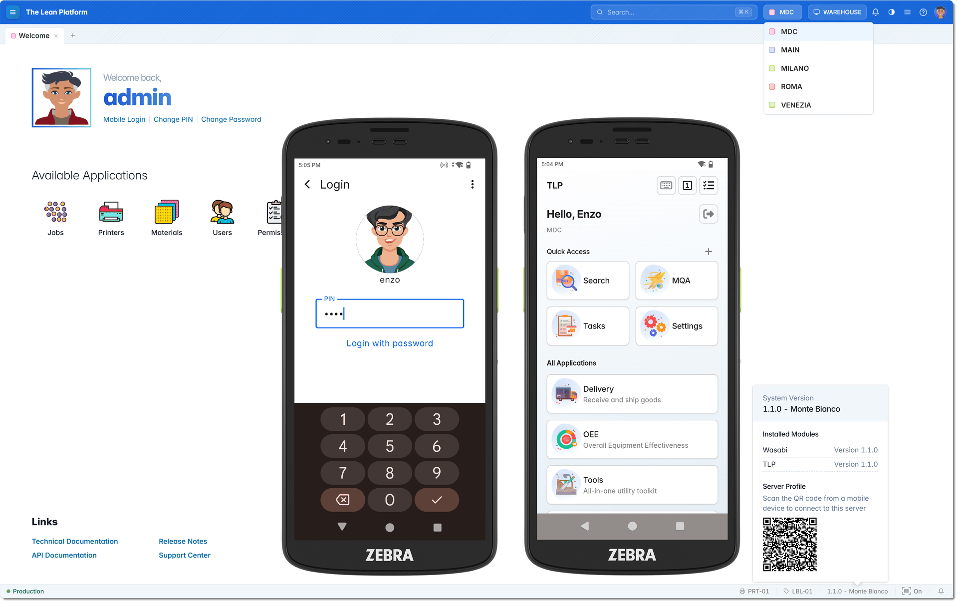 The Lean Platform running on desktop, tablet and mobile devices